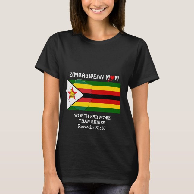 ZIMBABWE MAMMA värd mer än Rubies PROV 31 Black T Shirt (Framsida)
