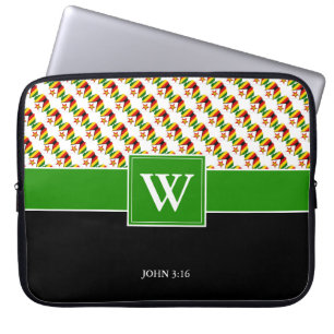 ZIMBABWE Monogram Christian WHITE bärbar dator Laptop Fodral