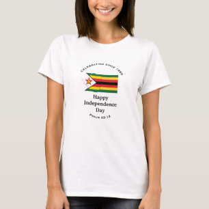 ZIMBABWE OBERDENCE Flagga Karta WHITE T Shirt