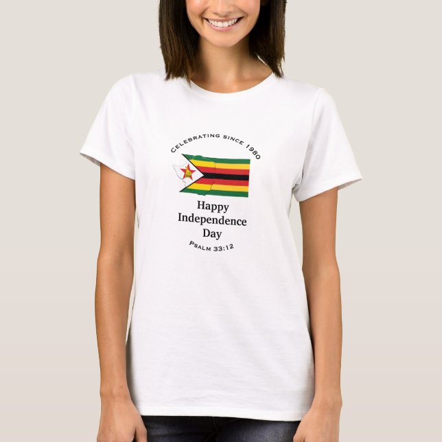 ZIMBABWE OBERDENCE Flagga Karta WHITE T Shirt (Framsida)