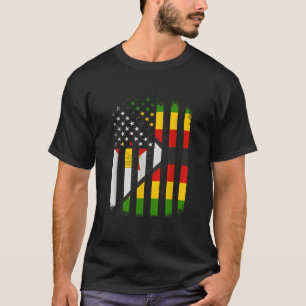 Zimbabwe och Amerika Flagga Zimbabwe American Flag T Shirt