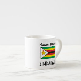 Zimbabwe och Zimbabwe Flagga med ditt namn Espress Espressomugg
