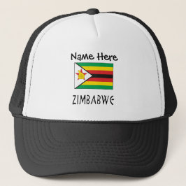 Zimbabwe och Zimbabwe Flagga med ditt namn Trucke Keps