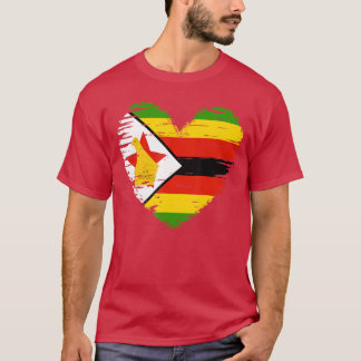 Zimbabwe Outfit Zimbabwe Hjärtflagga Jag älskar Zi T Shirt
