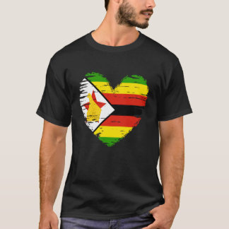 Zimbabwe Outfit - Zimbabwes hjärtaflagga - Jag äls T Shirt