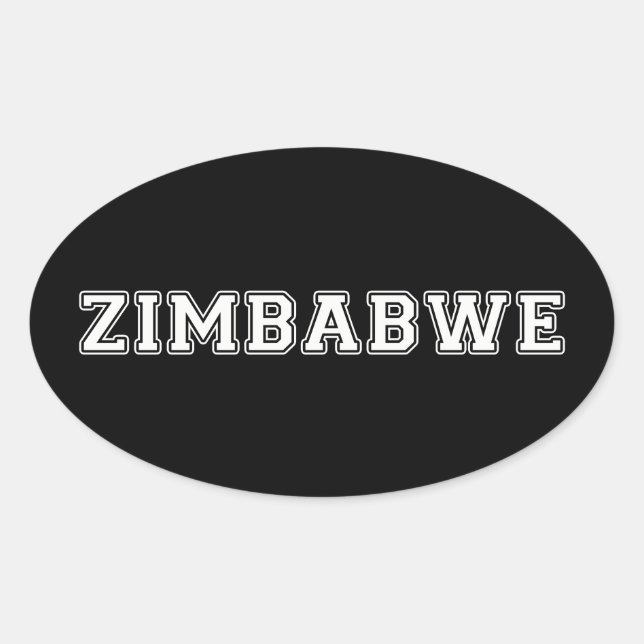 Zimbabwe Ovalt Klistermärke (Framsida)