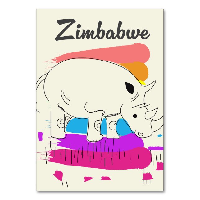 Zimbabwe retro rese logotyp bordsnummer (Framsidan)