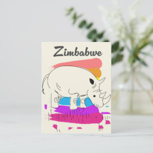 Zimbabwe retro rese logotyp inbjudan vykort