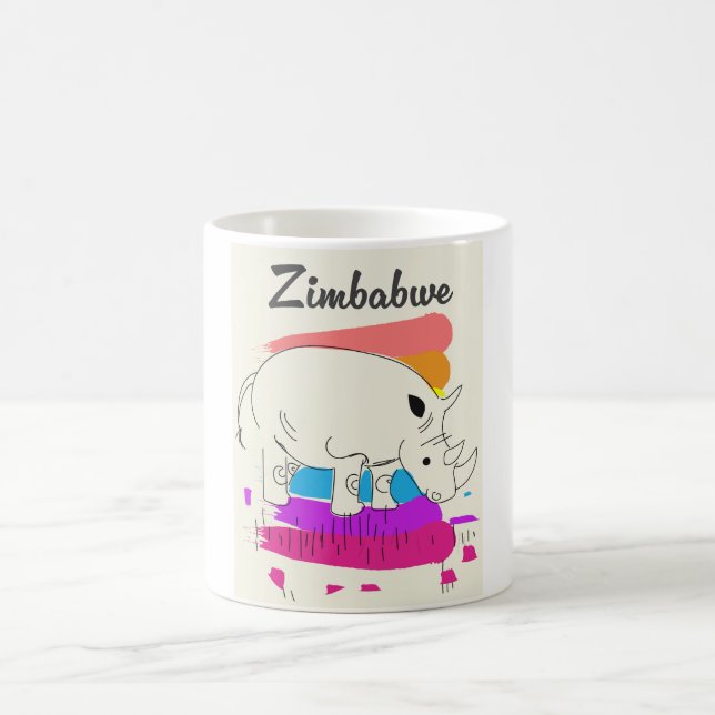 Zimbabwe retro rese logotyp kaffemugg (Center)