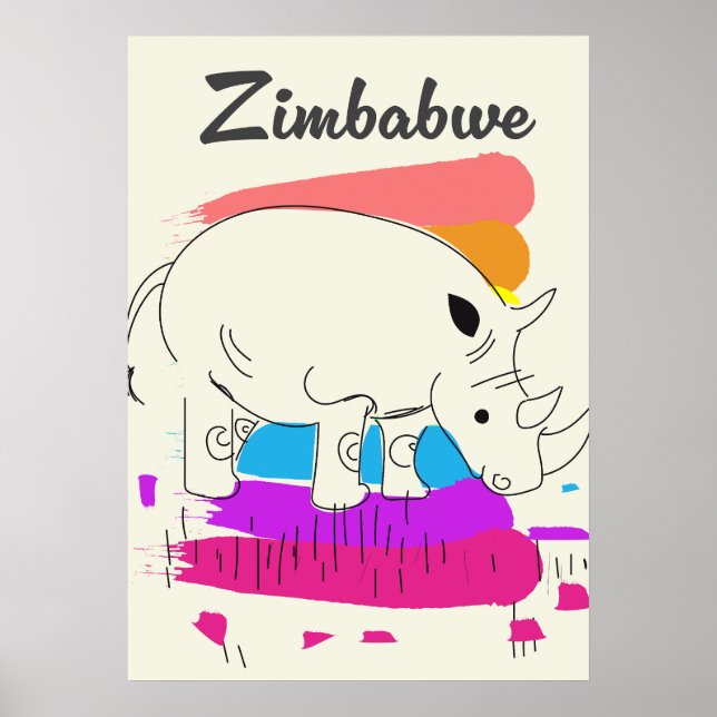 Zimbabwe retro rese logotyp poster (Framsidan)