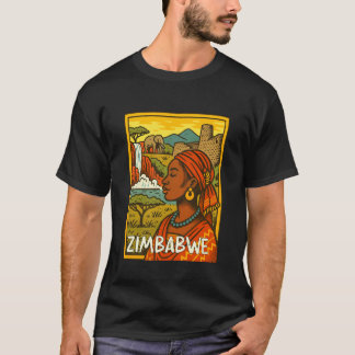 Zimbabwe Retro Serieteckning Reser Möt mig i Zimba T Shirt