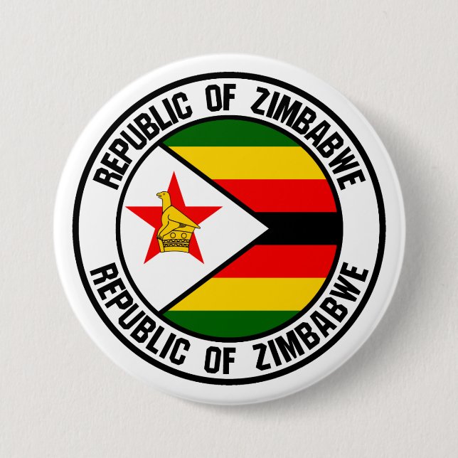 Zimbabwe Round Emblem Knapp (Framsida)