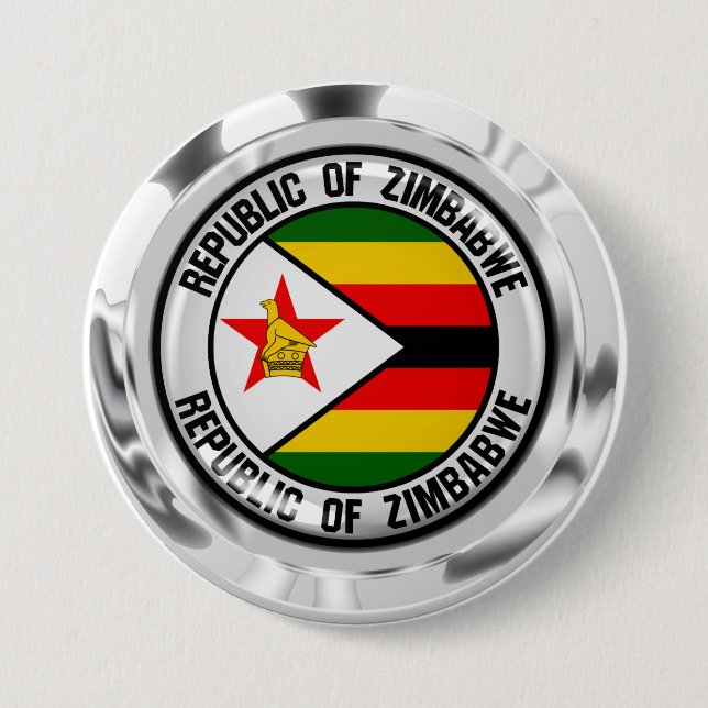 Zimbabwe Round Emblem Knapp (Framsida)