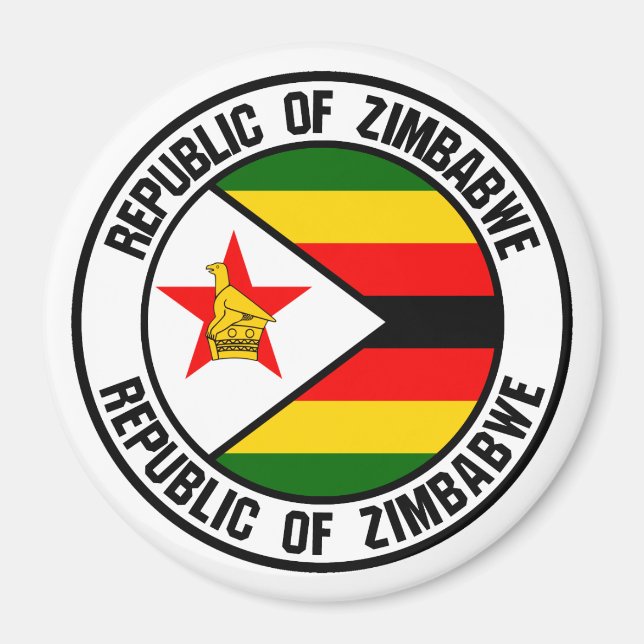 Zimbabwe Round Emblem Magnet (Framsidan)