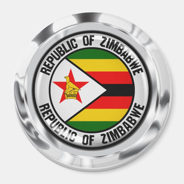 Zimbabwe Round Emblem Magnet (Framsidan)