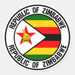 Zimbabwe Round Emblem Runt Klistermärke
