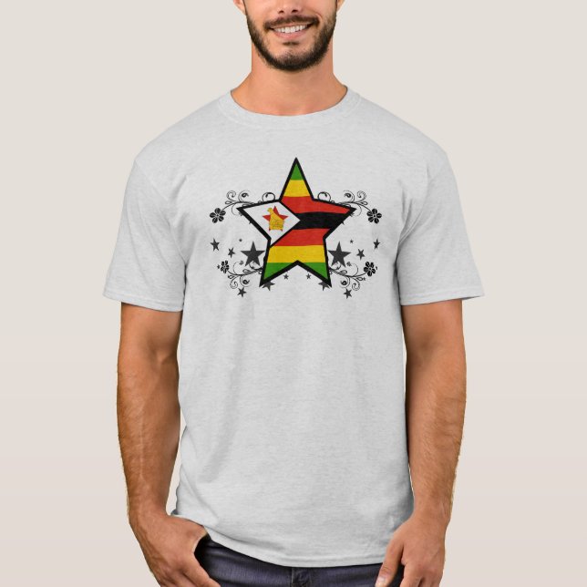 Zimbabwe stjärna tee shirt (Framsida)