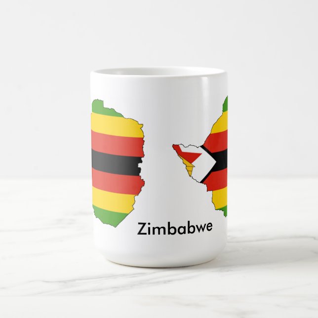 Zimbabwe Themed flagga och kartamugg Kaffemugg (Center)
