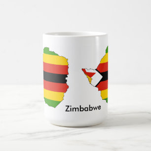 Zimbabwe Themed flagga och kartamugg Kaffemugg