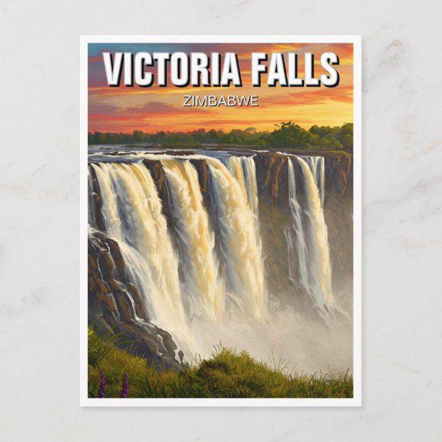 Zimbabwe Victoria Falls Travel Vykort (Framsida)
