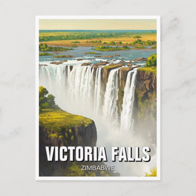 Zimbabwe Victoria Falls Travel Vykort (Framsida)
