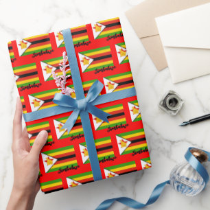 Zimbabwe Wrapping Papper, Zimbabwe Flagga patriot Presentpapper
