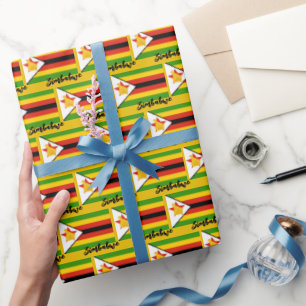 Zimbabwe Wrapping Papper, Zimbabwe Flagga patrioti Presentpapper