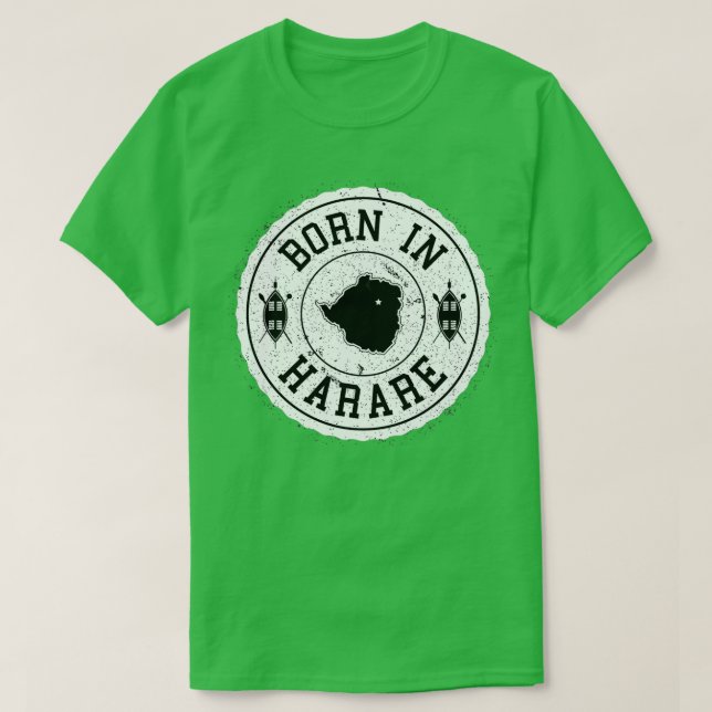 Zimbabwe Zimbabwe Design Born i Harare Long T Shirt (Design framsida)