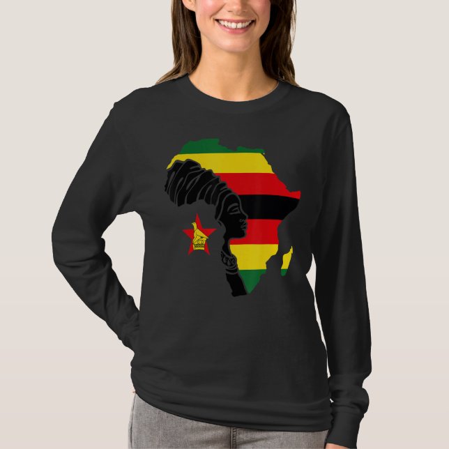 Zimbabwe Zimbabwe Zimbabwe Zimbabwe Flagga Afrika  T Shirt (Framsida)