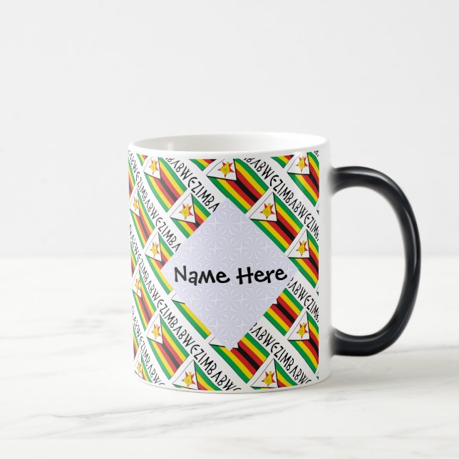 Zimbabwe Zimbabwisk flag Kakel Personlig  Magisk Mugg (Höger)
