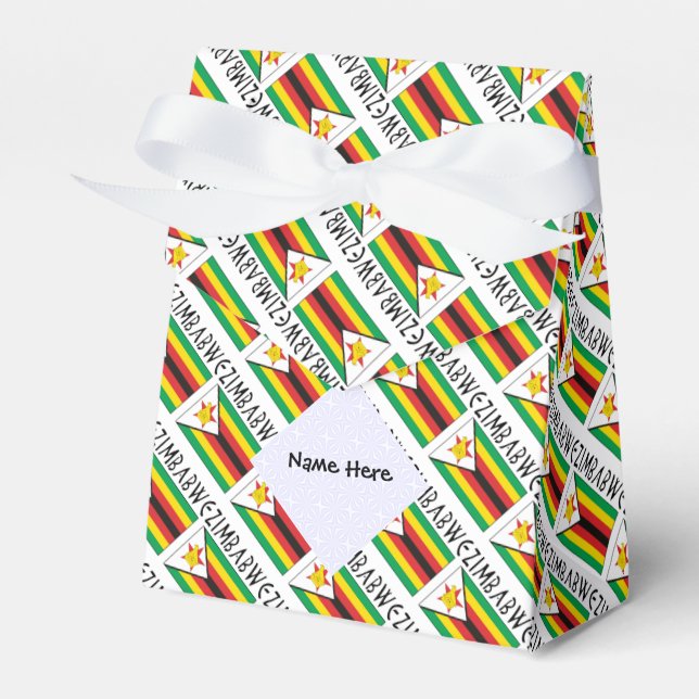 Zimbabwe Zimbabwisk flagg rutat Personligt  Presentaskar (Framsidan Sidan)