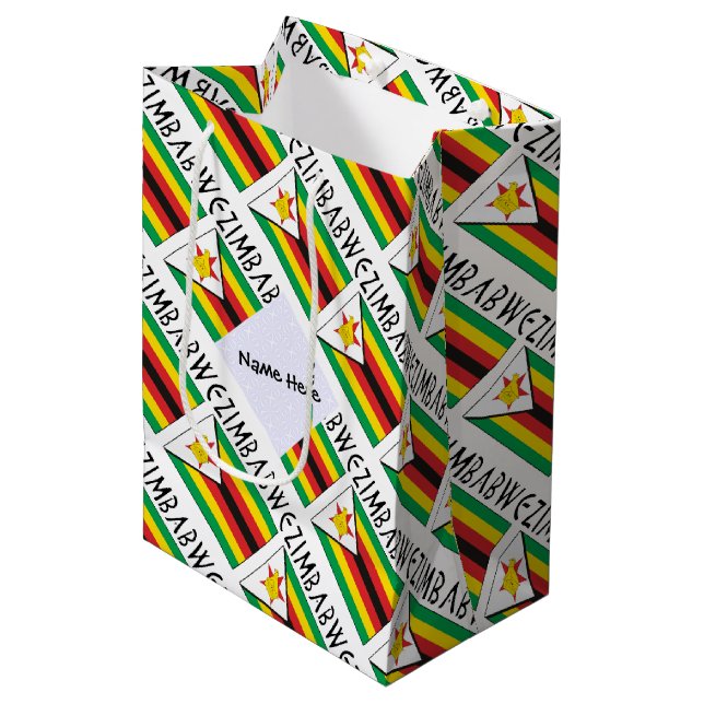 Zimbabwe Zimbabwisk Flagga Kakel Anpassad  (Framsidan Vinklad)