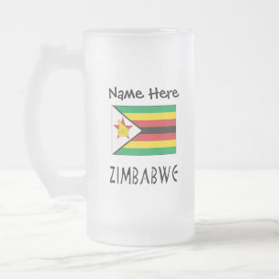 Zimbabwe Zimbabwisk flagga Personlig Frostat Ölglas