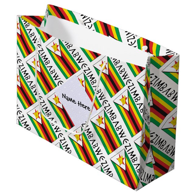 Zimbabwe Zimbabwisk flagga Rutatan Personlig  (Framsidan Vinklad)