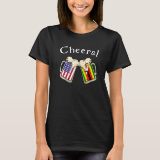 Zimbabwean American Patriot Grown Country Cheers B T Shirt