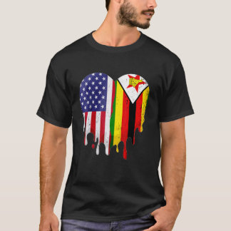 Zimbabwean American Patriot Grown Country Melting T Shirt