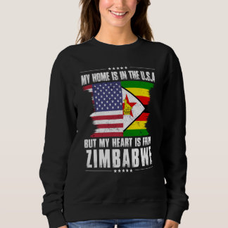Zimbabwean American Patriot Grown Proud Home Heart T Shirt