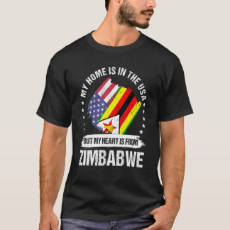 Zimbabwean American Patriot Grown Proud My Heart i T Shirt