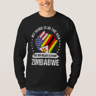 Zimbabwean American Patriot Grown Proud My Heart i T Shirt