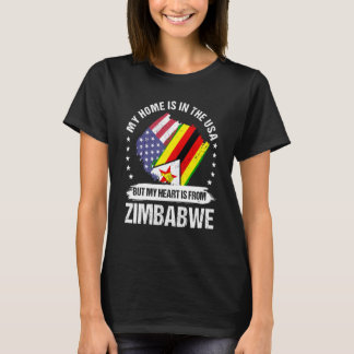 Zimbabwean American Patriot Grown Proud My Heart i T Shirt