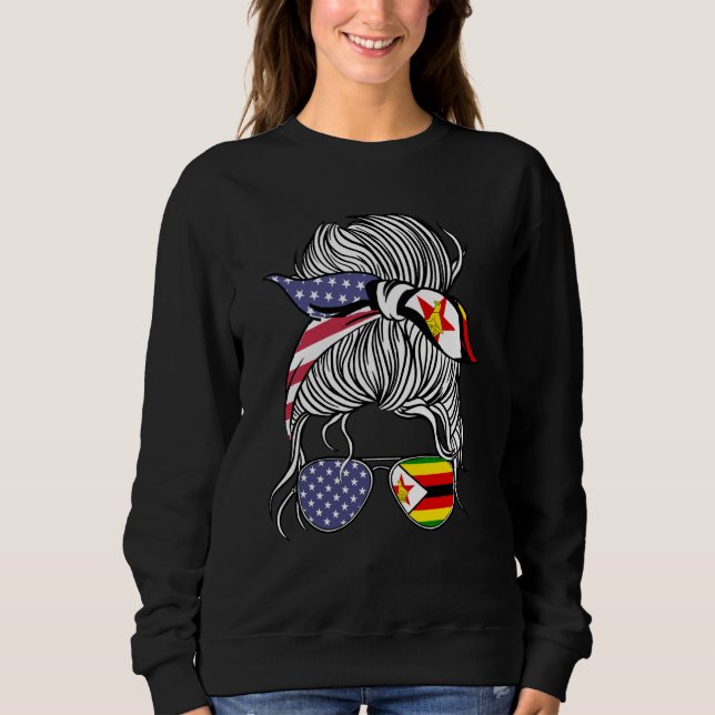 Zimbabwean American Patriot Grown Proud Women Girl T Shirt (Framsida)