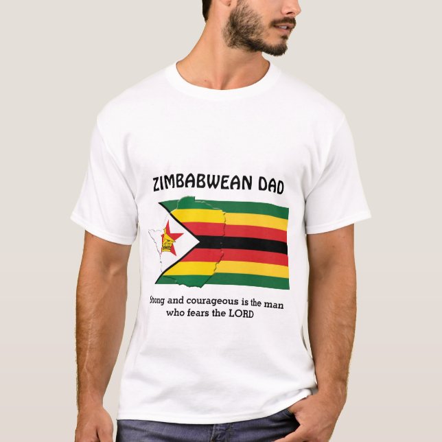 ZIMBABWEAN PAPPA stark modig Personlig T Shirt (Framsida)