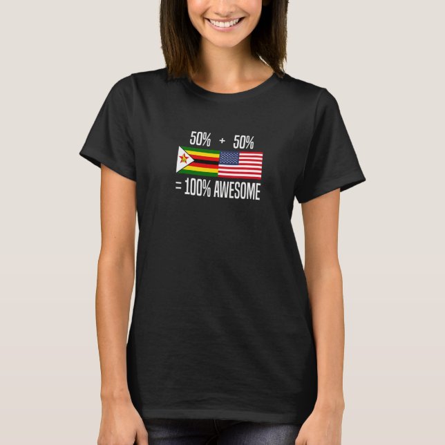 Zimbabwean Roots Zimbabwe Zimbabwean American T Shirt (Framsida)