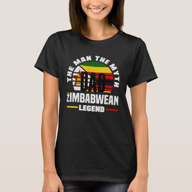 Zimbabwean Zimbabwe Zimbabwean Flag Fathers Day T Shirt (Framsida)