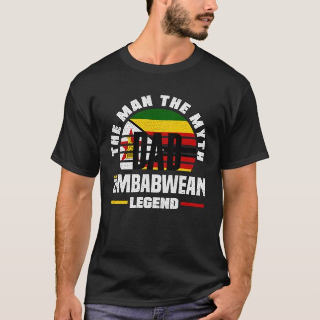 Zimbabwean Zimbabwe Zimbabwean Flag Fathers Day T Shirt (Framsida)