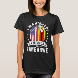 Zimbabwes amerikanska patriot Grown Flagga Humor T Shirt