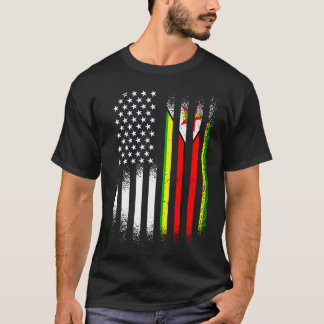Zimbabwes amerikanska patriot Grown Land USA flagg T Shirt