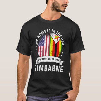 Zimbabwes amerikanska patriot Grown Proud Home USA T Shirt