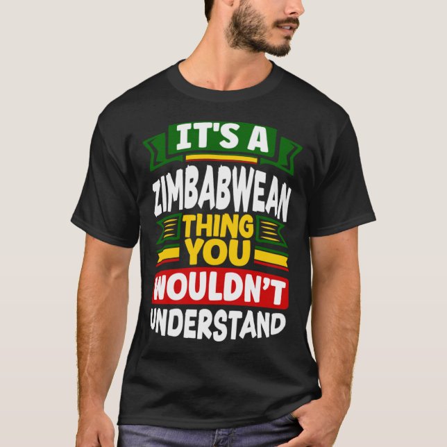 Zimbabwes Flagga A Zimbabwe Sak T Shirt (Framsida)