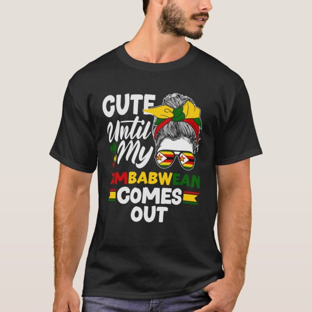 Zimbabwes Flagga Cute till mitt Zimbabwe T Shirt (Framsida)